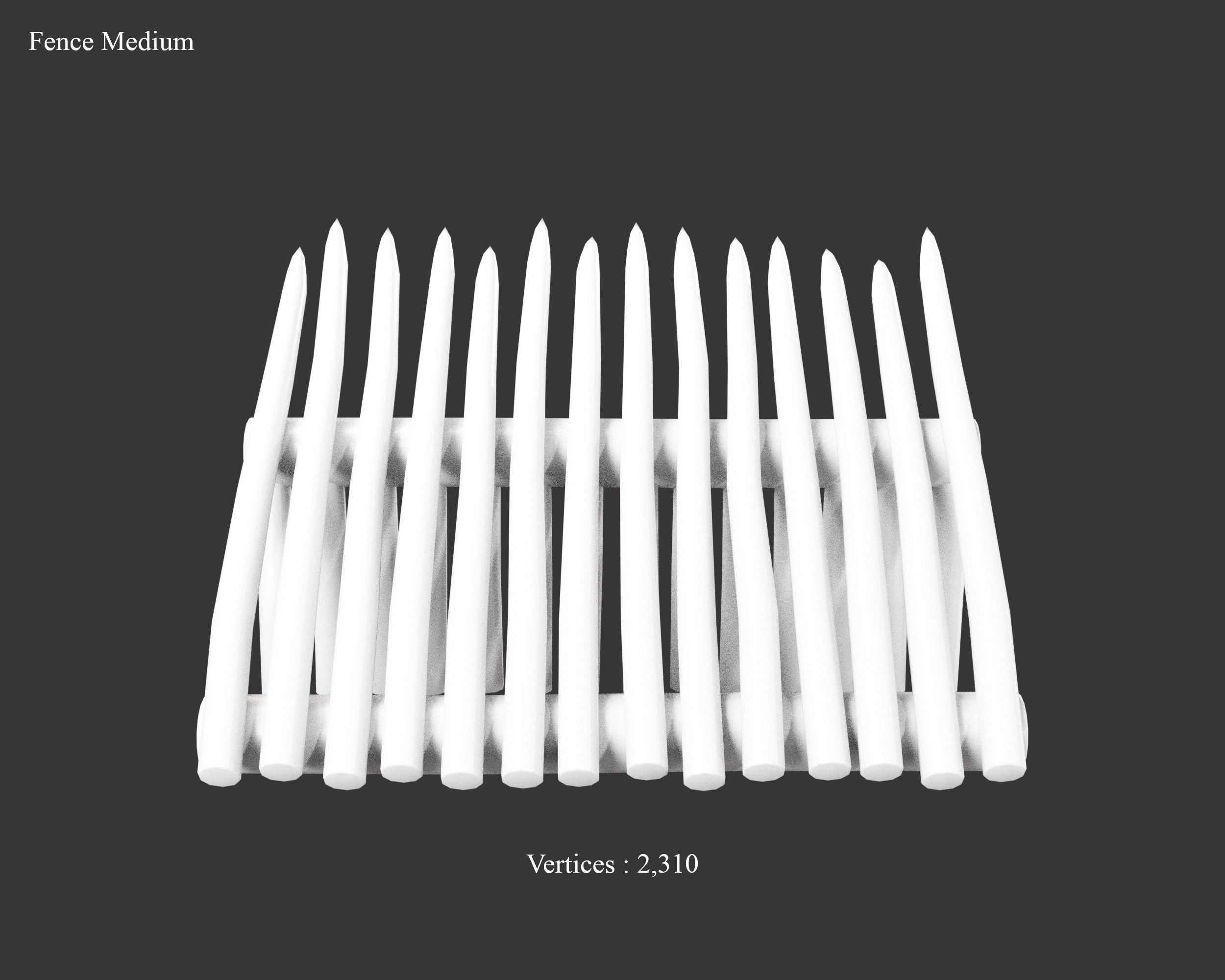 Medieval Defense Spike Fence Low-poly 3D model_13