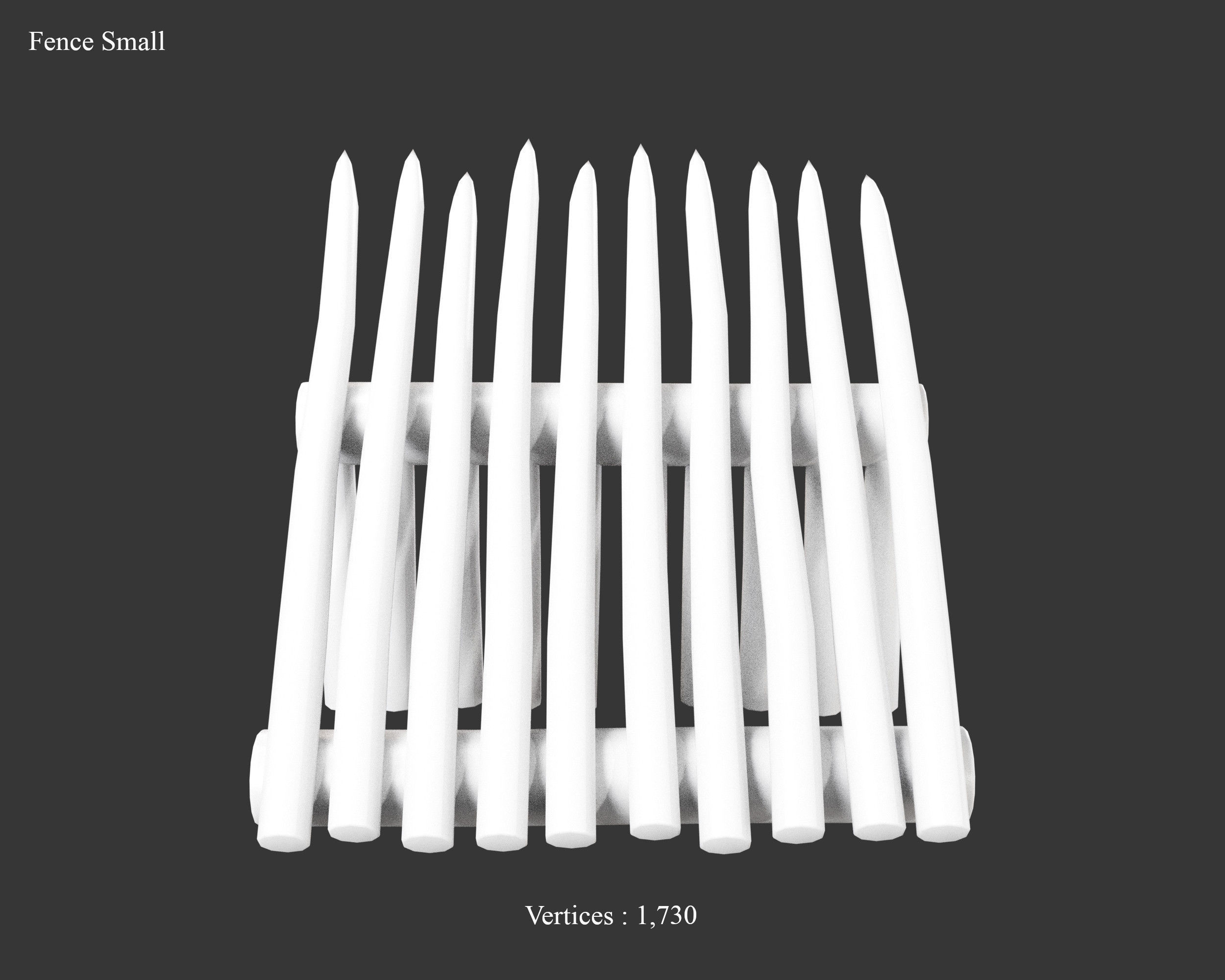 Medieval Defense Spike Fence Low-poly 3D model_19