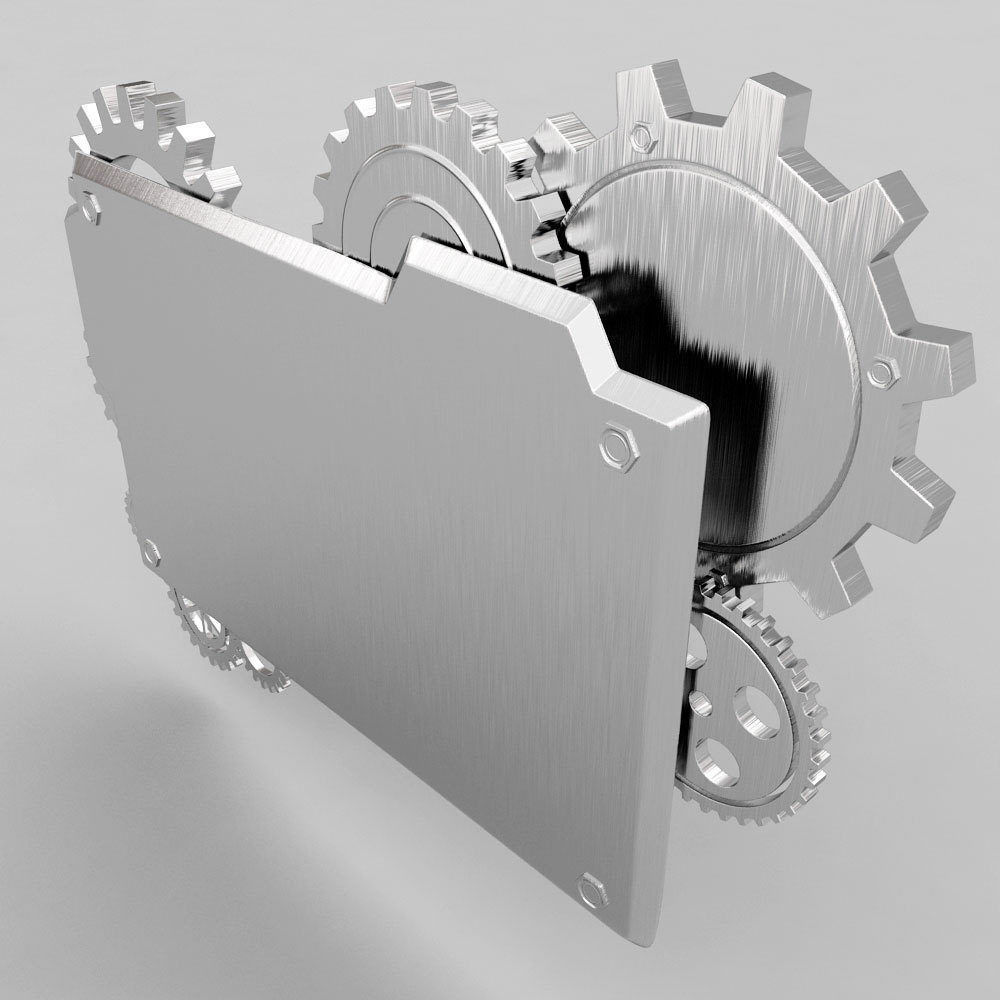 Machine mechanical gears plate 3d model 3D model_1