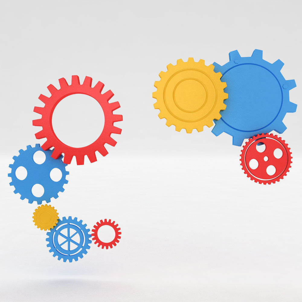 Machine mechanical gears plate 3d model 3D model_3