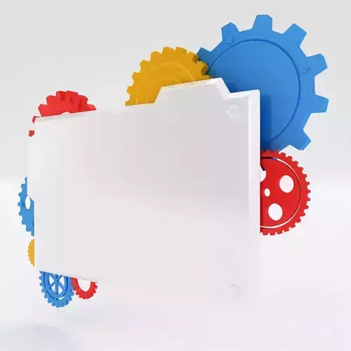 Machine mechanical gears plate 3d model