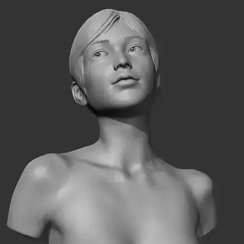 HD girl bust S 3D print model
