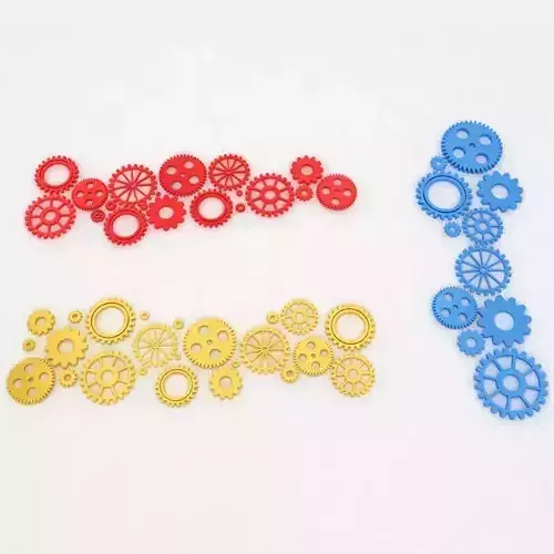 Mechanical gears belt 3d model  3D model