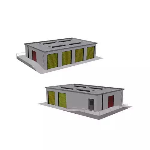 Industrial warehouse - storage Low-poly 3D model