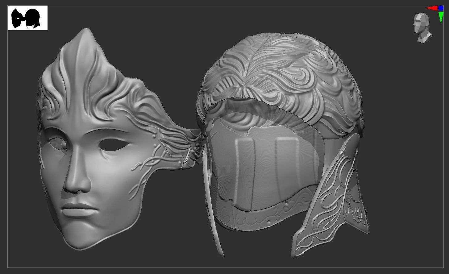 Elden ring D hunter of the dead helmet 3D print model_7