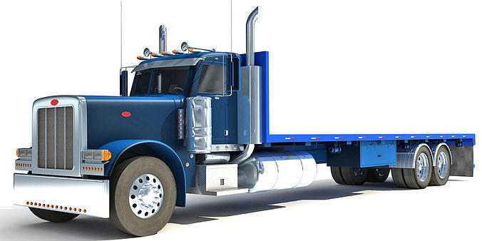 American Flatbed Truck 3D model