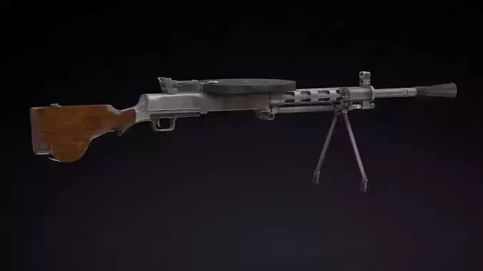  Degtyaryov machine gun Low Poly