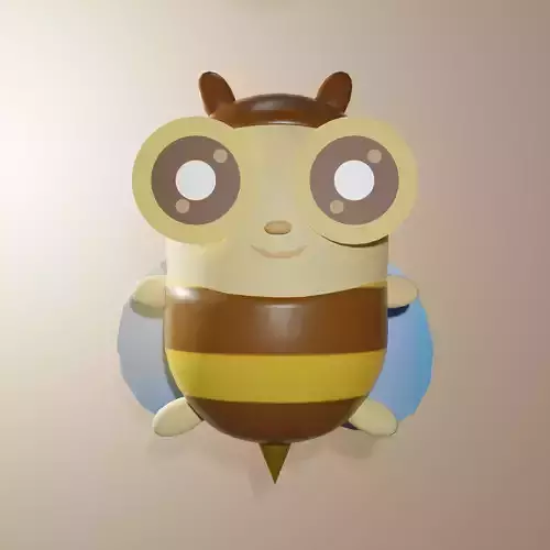 Cartoon bee model Low-poly 3D model