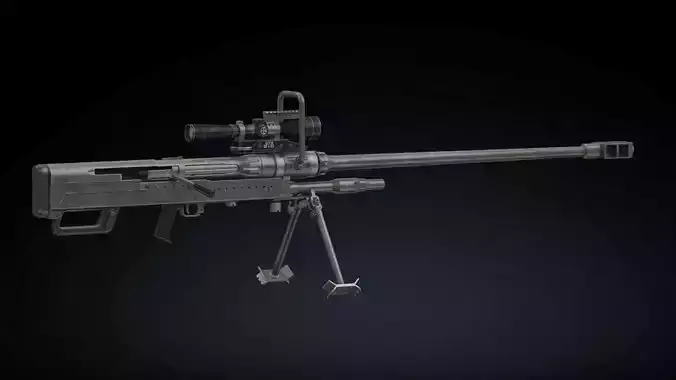 Denel NTW-20 Low Poly Low-poly 3D model