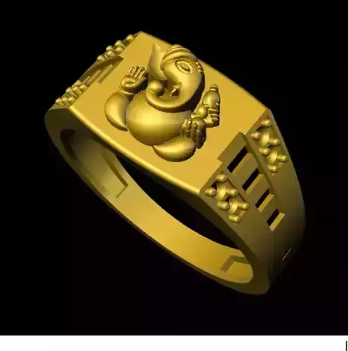 ganesh gold ring with lord ganesha