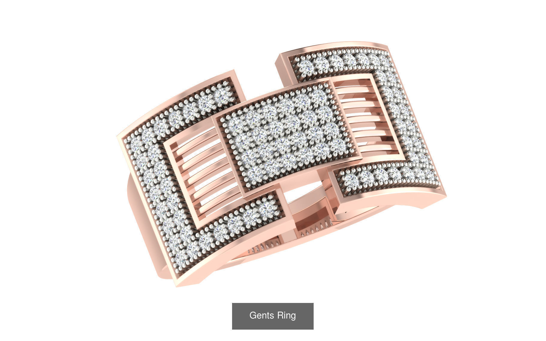 45 Gents Ring 3D print model 3D Model Collection_12