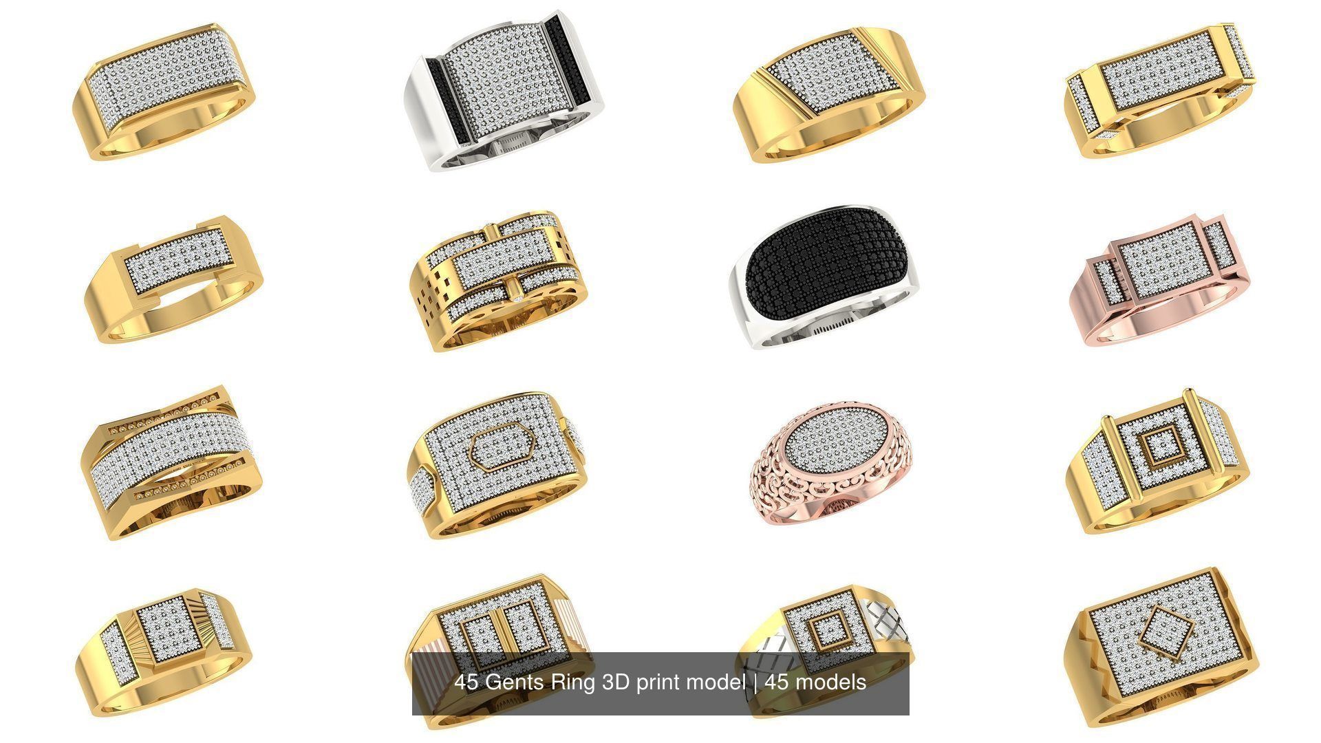 45 Gents Ring 3D print model 3D Model Collection_2