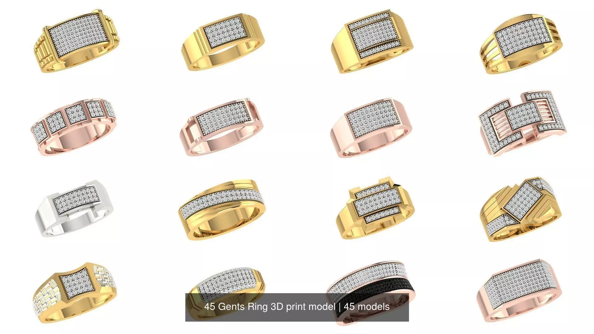 45 Gents Ring 3D print model 3D Model Collection_0