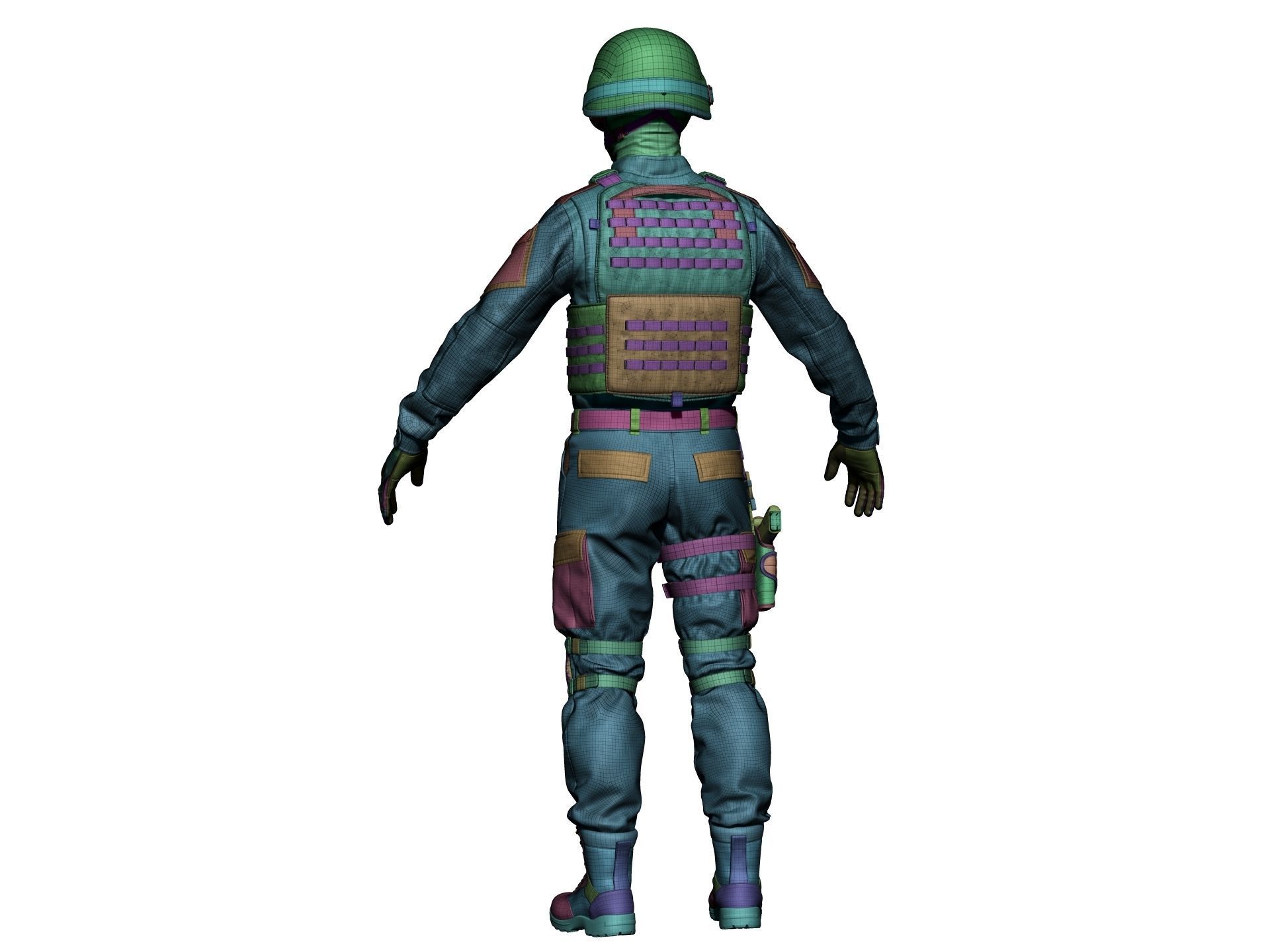 Special Forces Soldier Set1 - High Poly 3D model_17