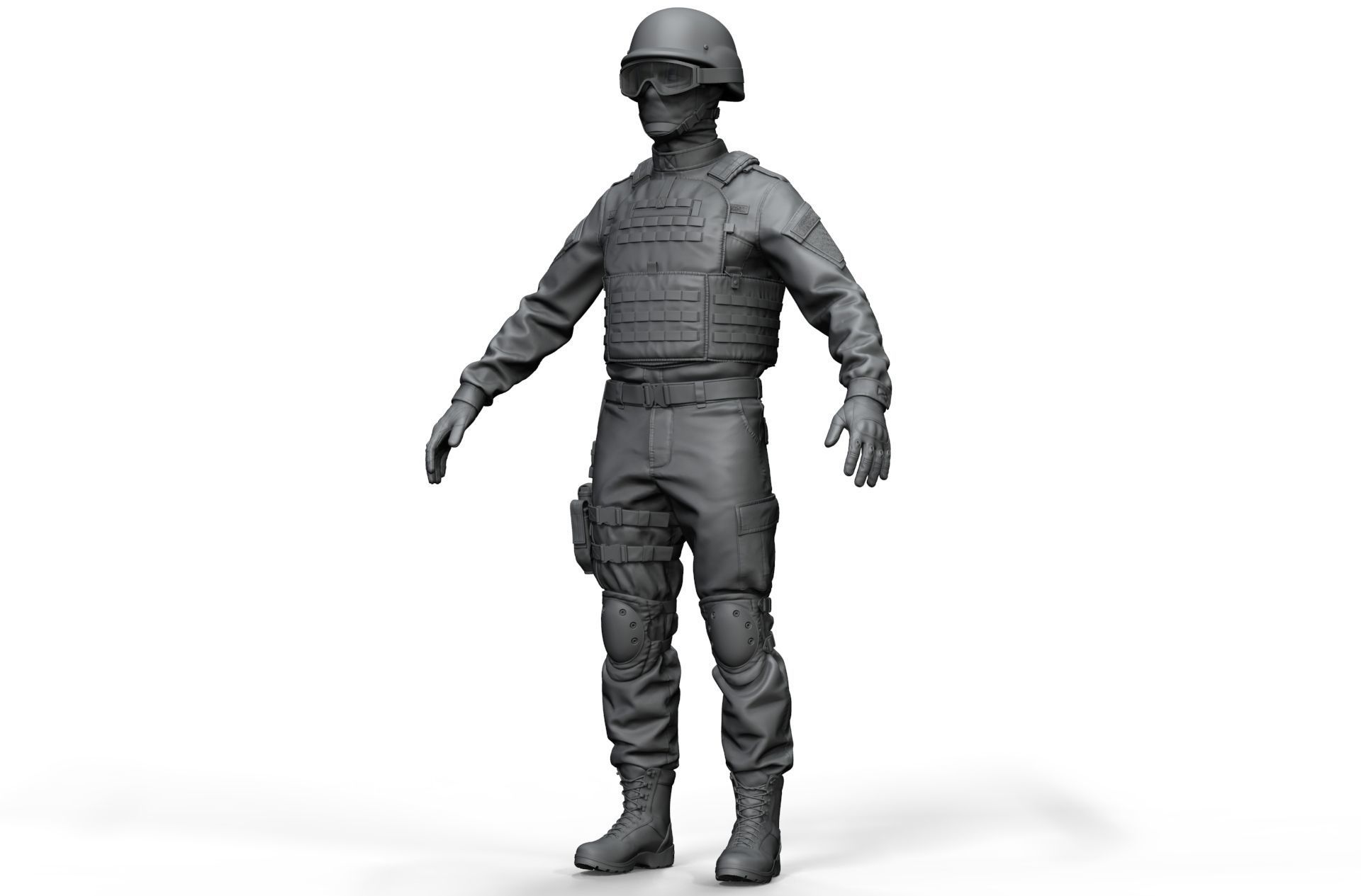 Special Forces Soldier Set1 - High Poly 3D model_4