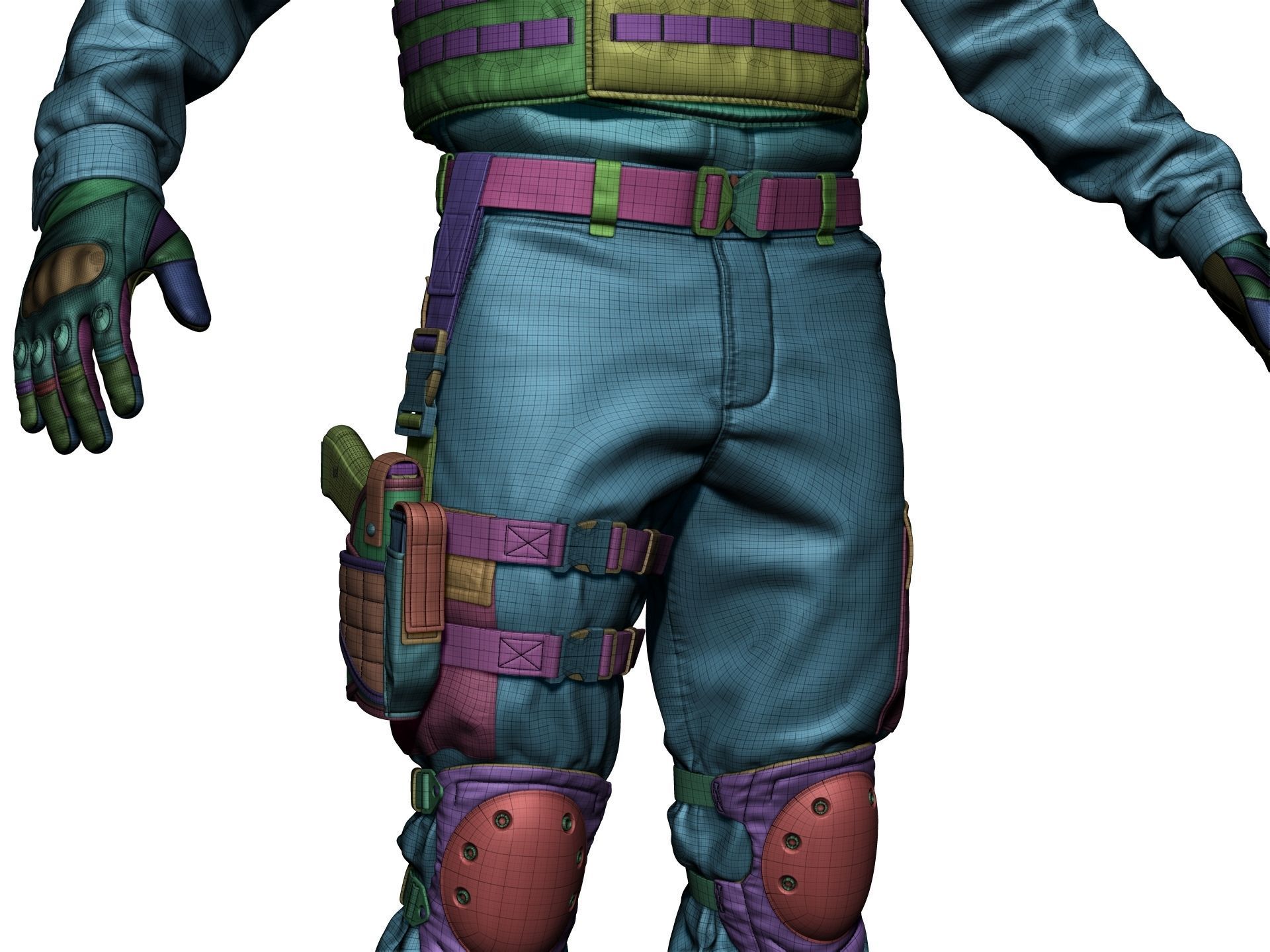 Special Forces Soldier Set1 - High Poly 3D model_25