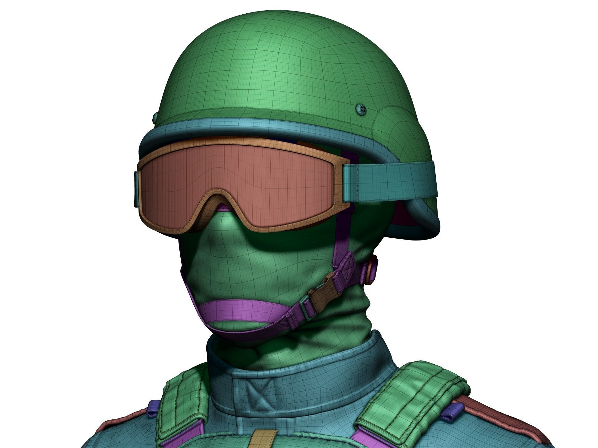 Special Forces Soldier Set1 - High Poly 3D model_30