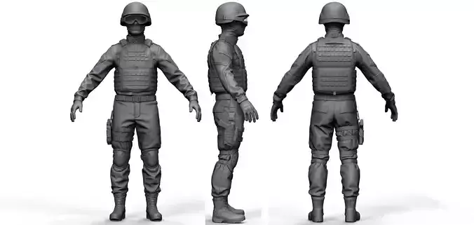 Special Forces Soldier Set1 - High Poly 3D model