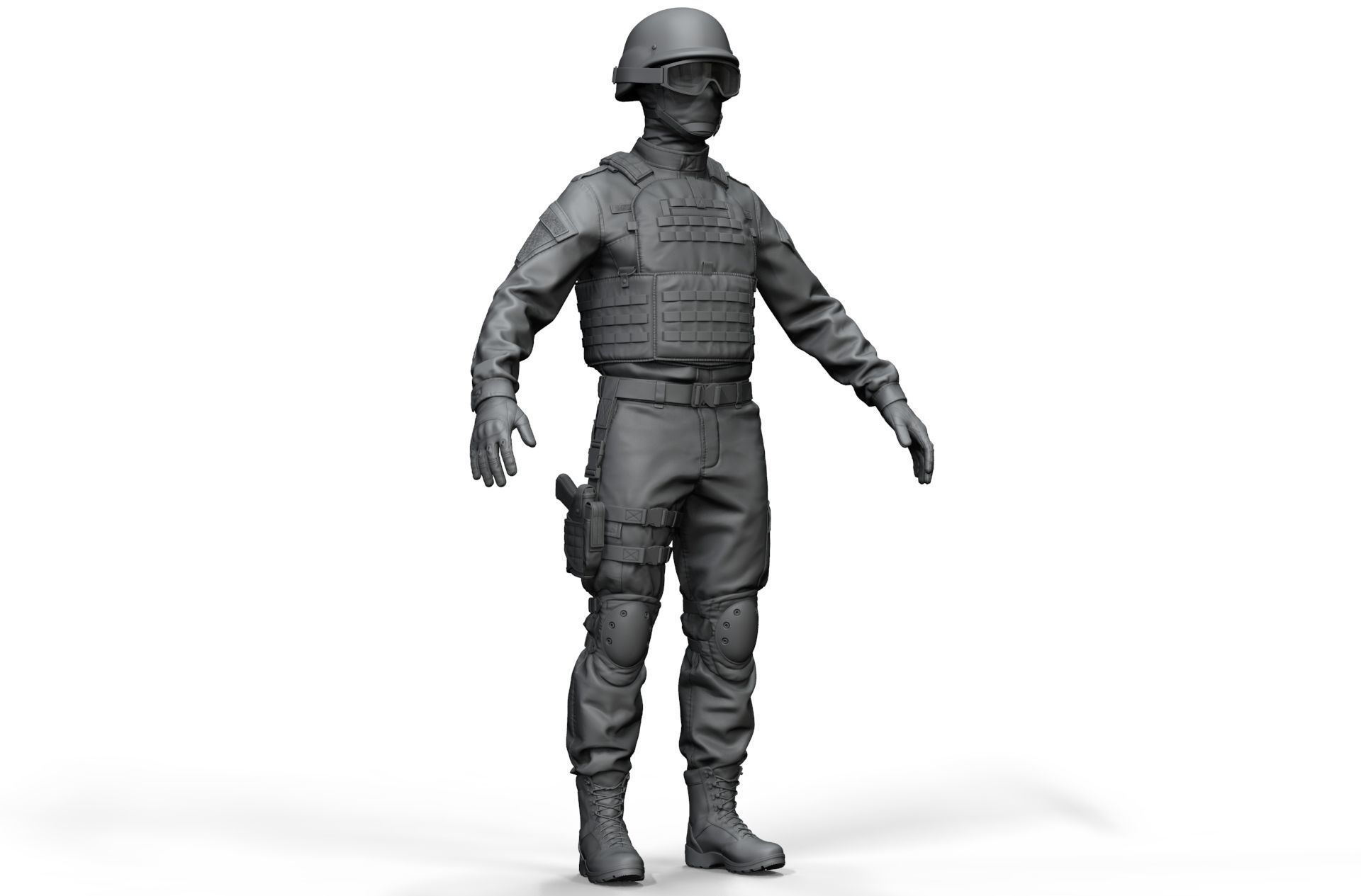 Special Forces Soldier Set1 - High Poly 3D model_14