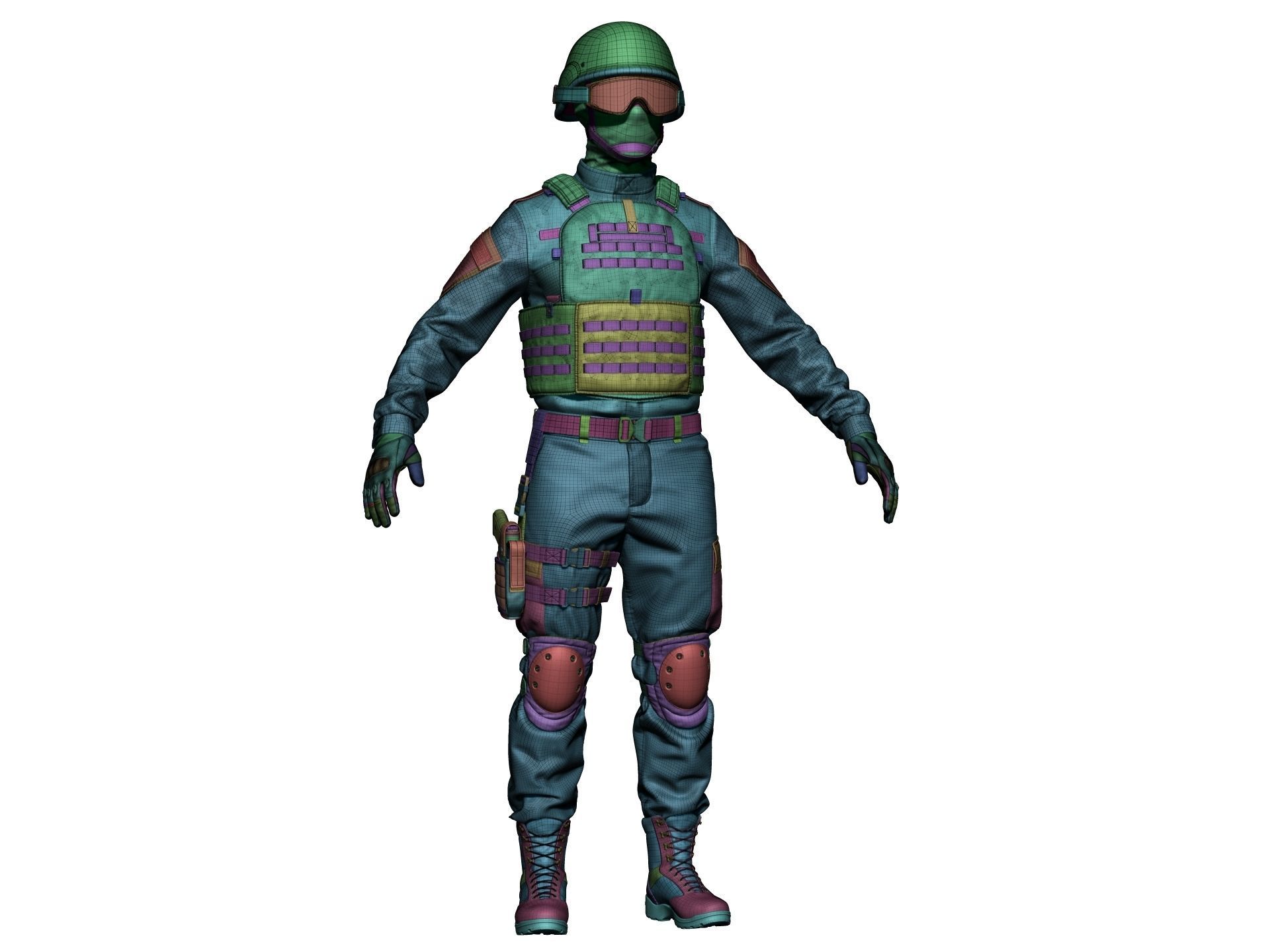 Special Forces Soldier Set1 - High Poly 3D model_16