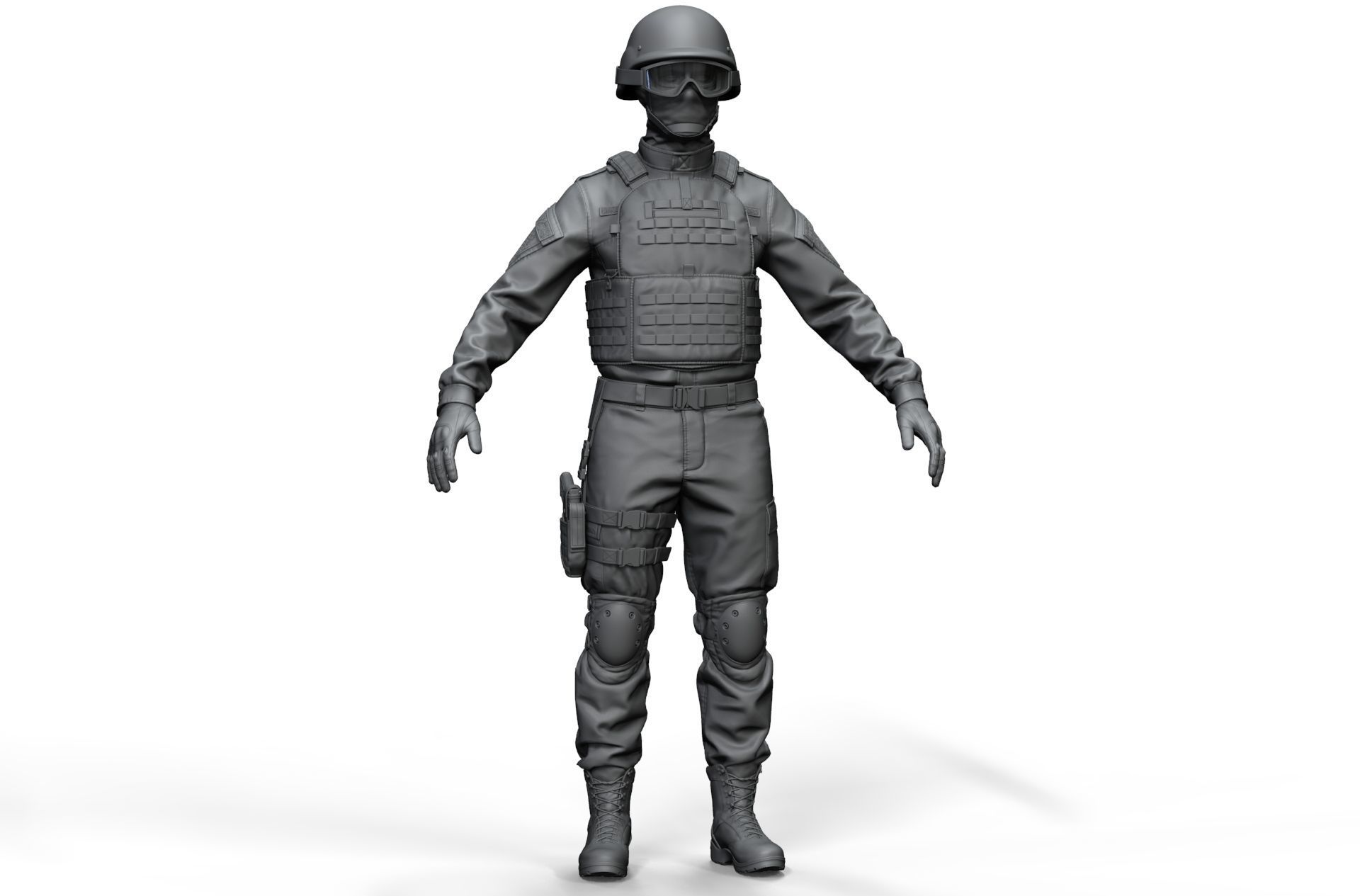 Special Forces Soldier Set1 - High Poly 3D model_2