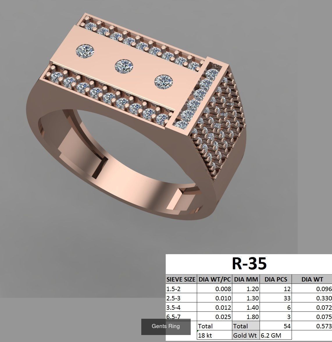107 Gents Ring 3D Model Collection_41