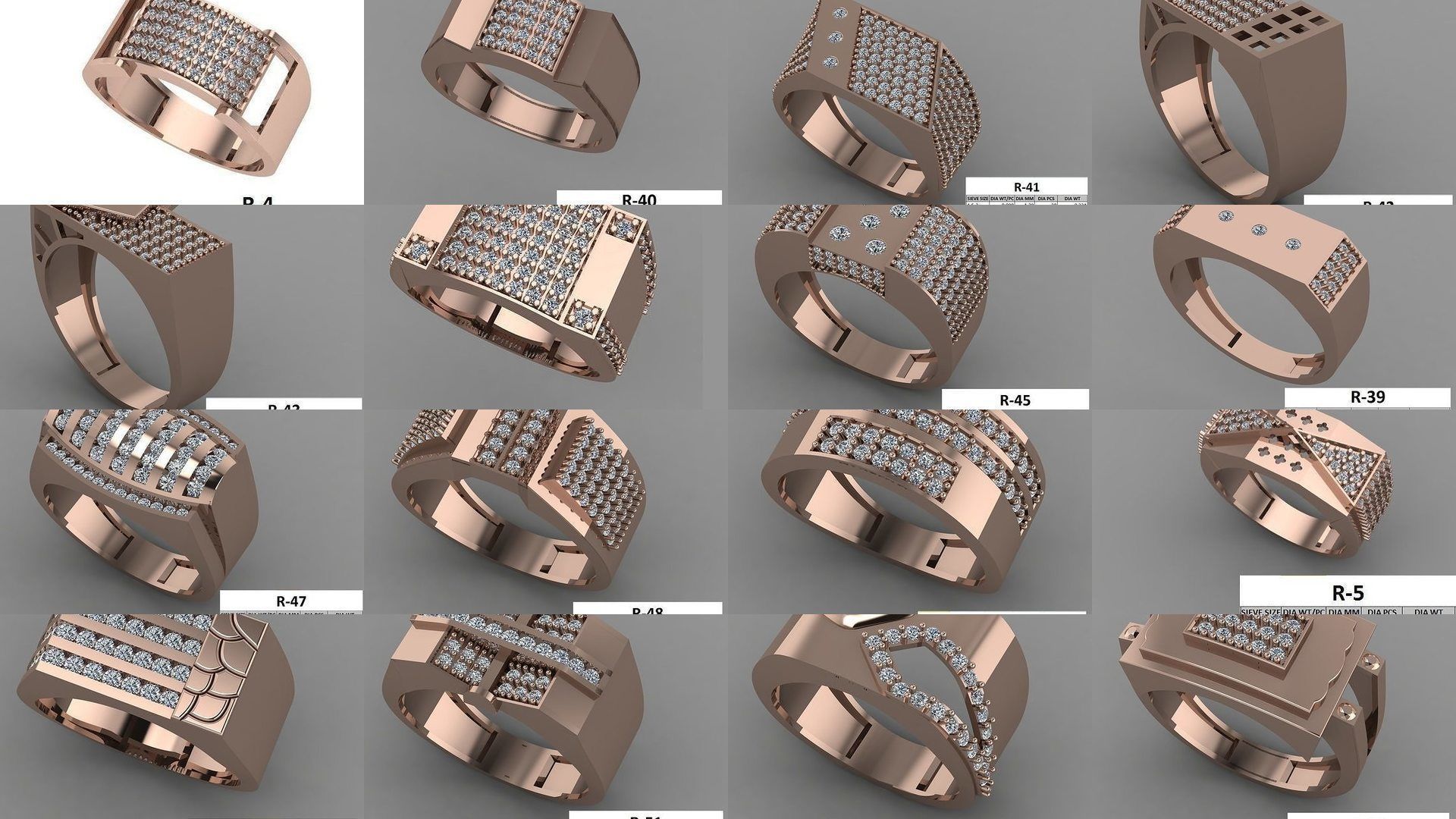 107 Gents Ring 3D Model Collection_3