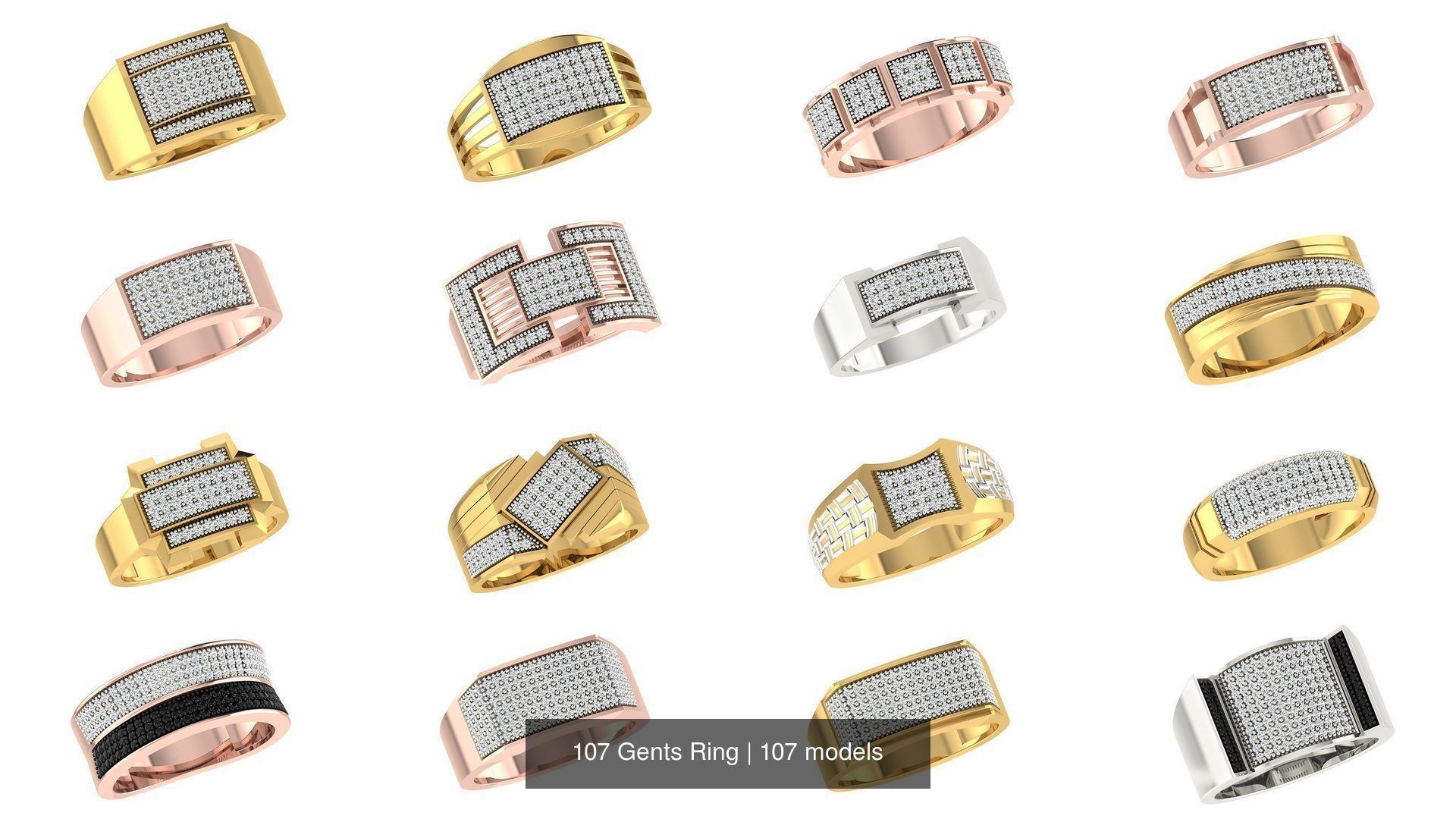 107 Gents Ring 3D Model Collection_8
