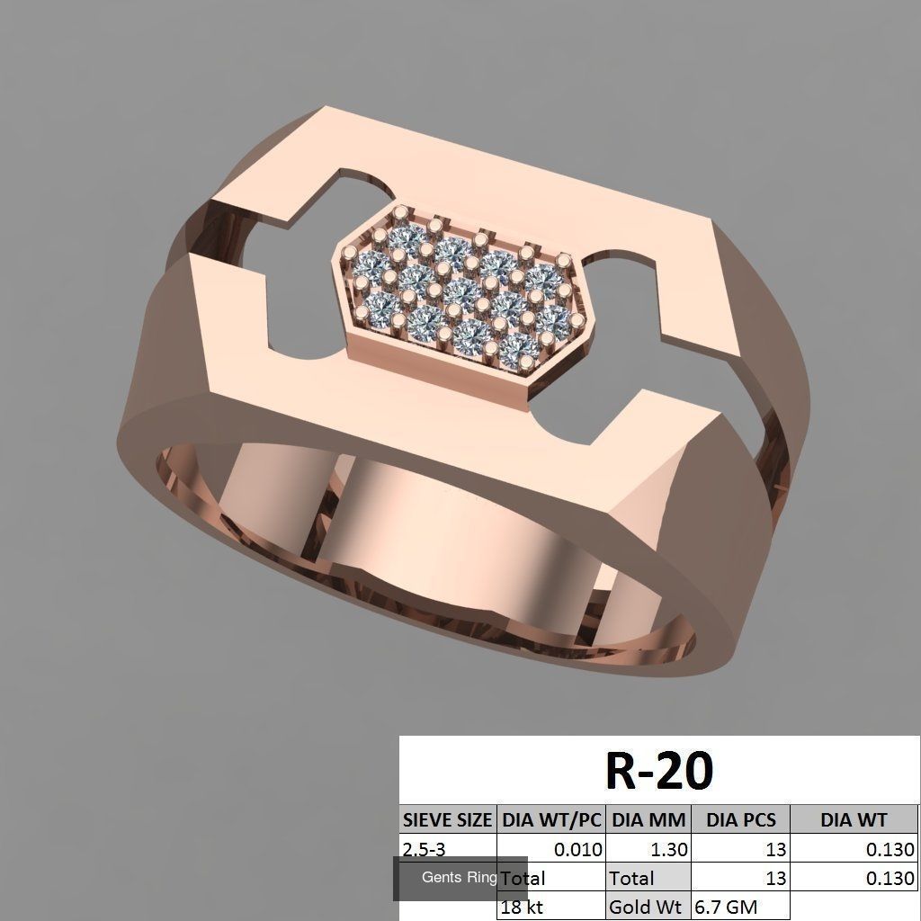 107 Gents Ring 3D Model Collection_25
