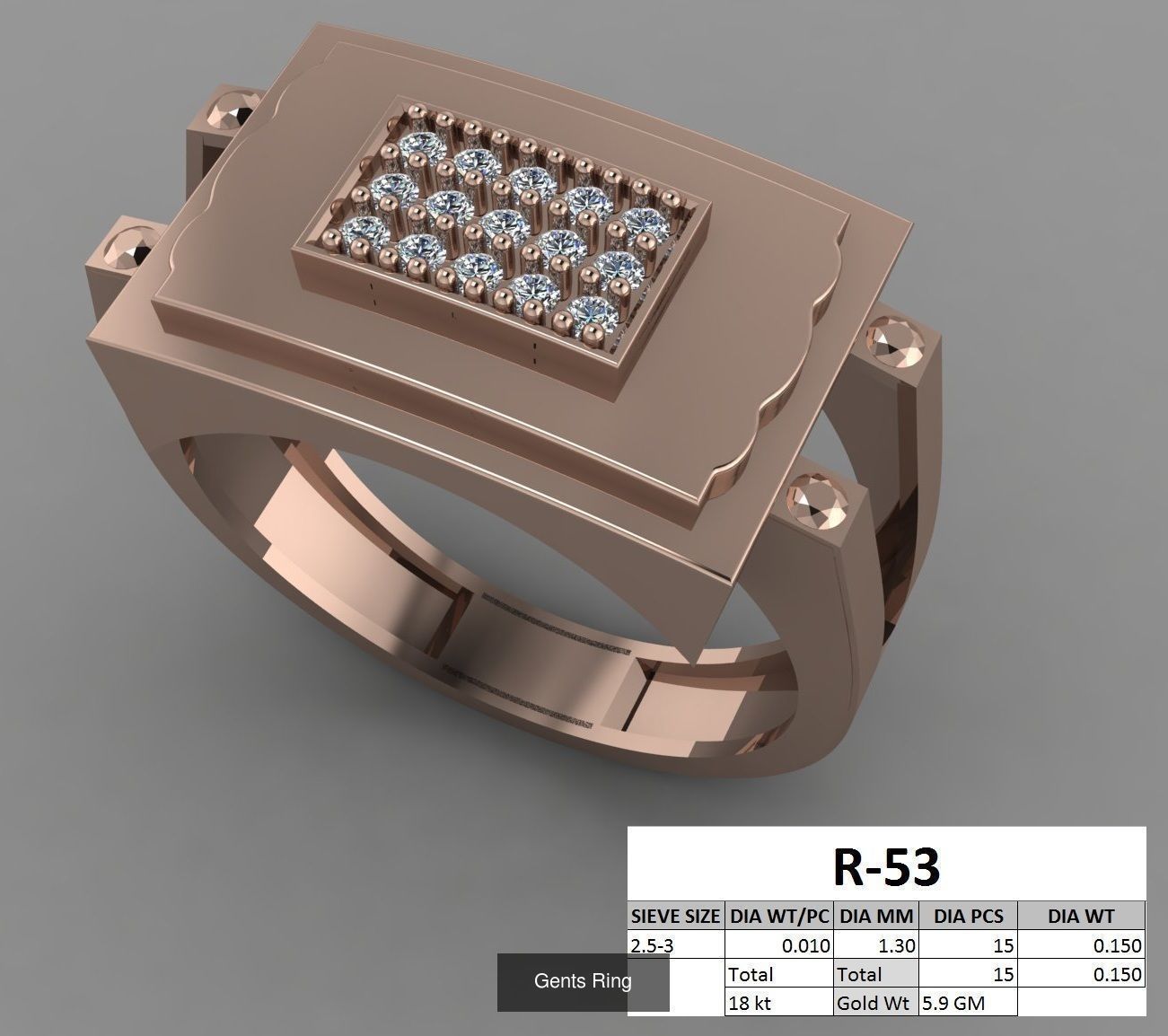 107 Gents Ring 3D Model Collection_60