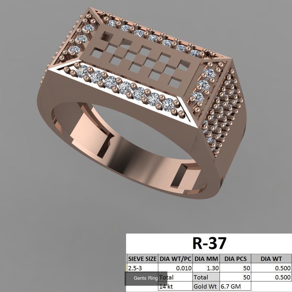 107 Gents Ring 3D Model Collection_43