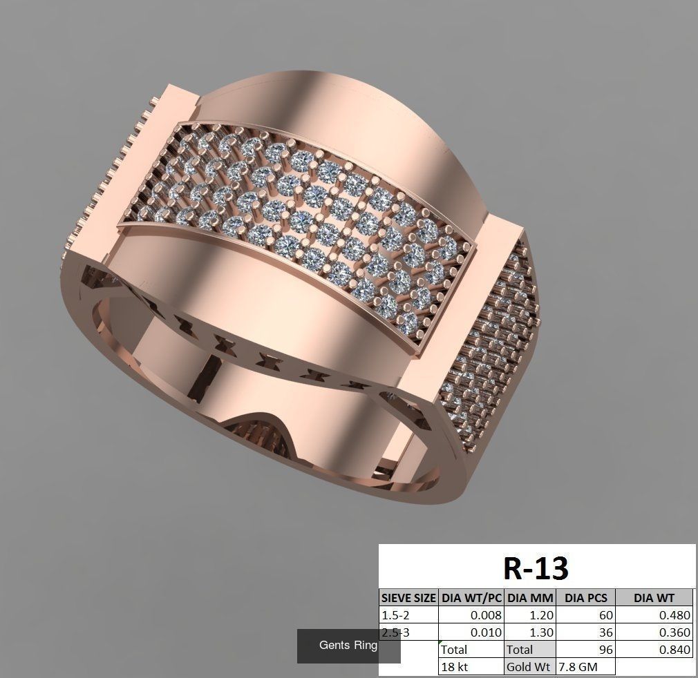 107 Gents Ring 3D Model Collection_17