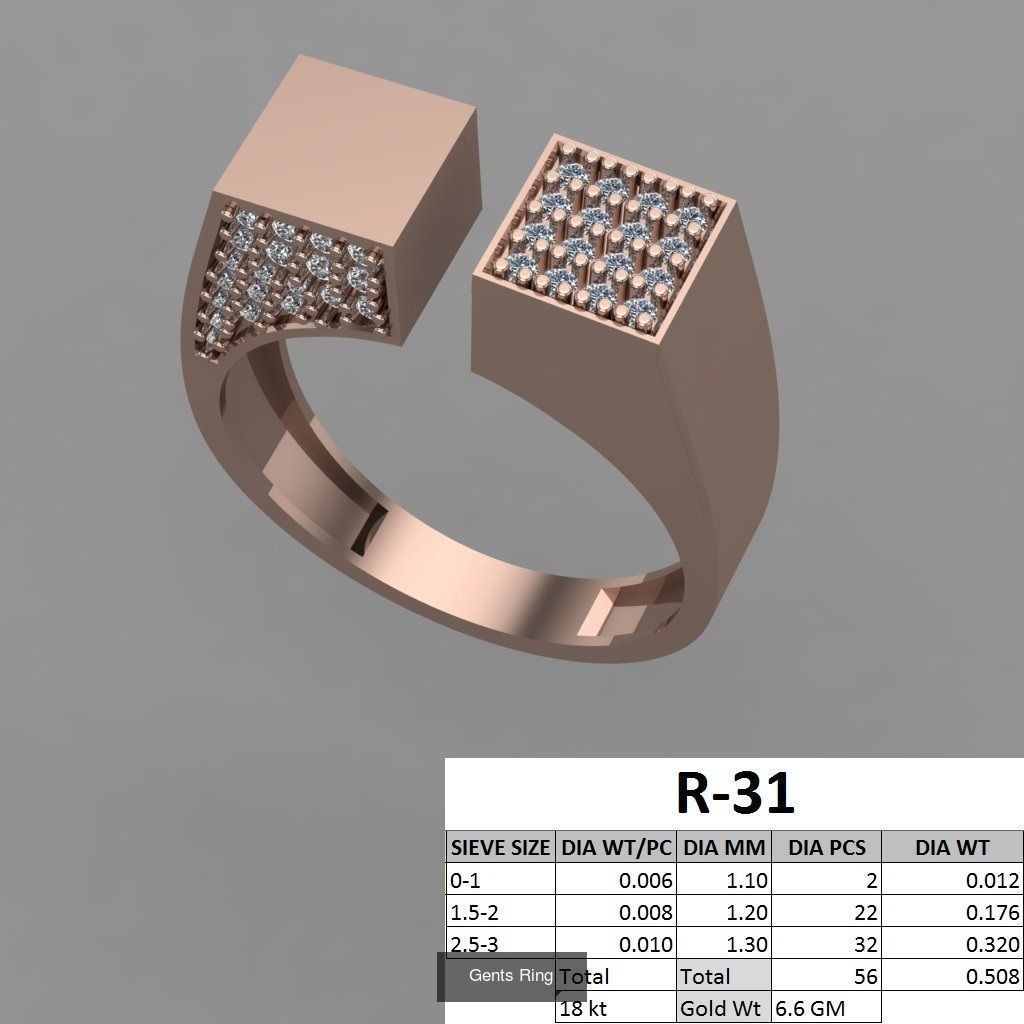 107 Gents Ring 3D Model Collection_37