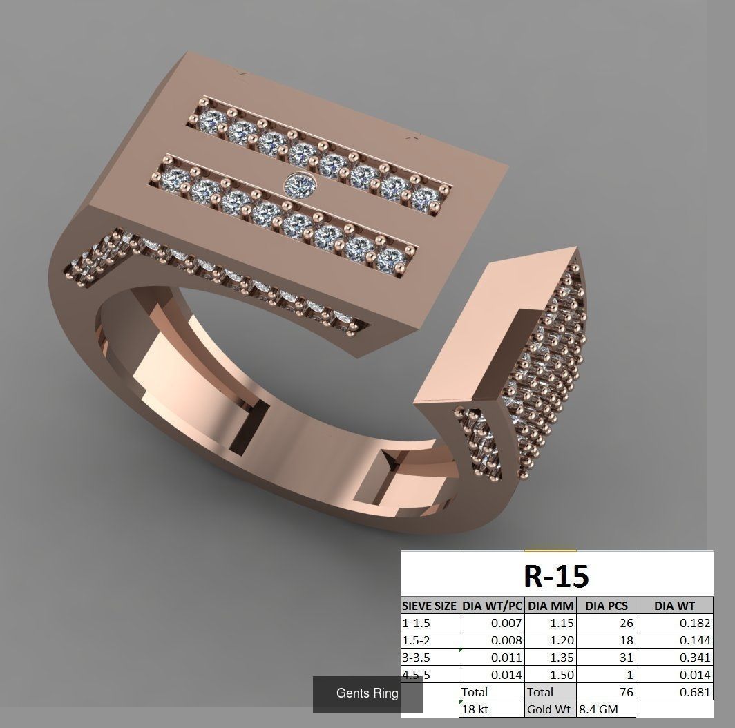 107 Gents Ring 3D Model Collection_19