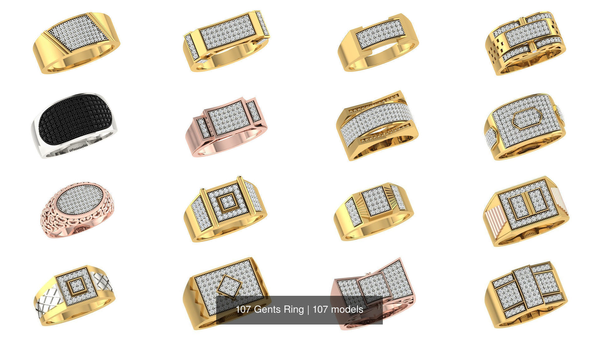 107 Gents Ring 3D Model Collection_10