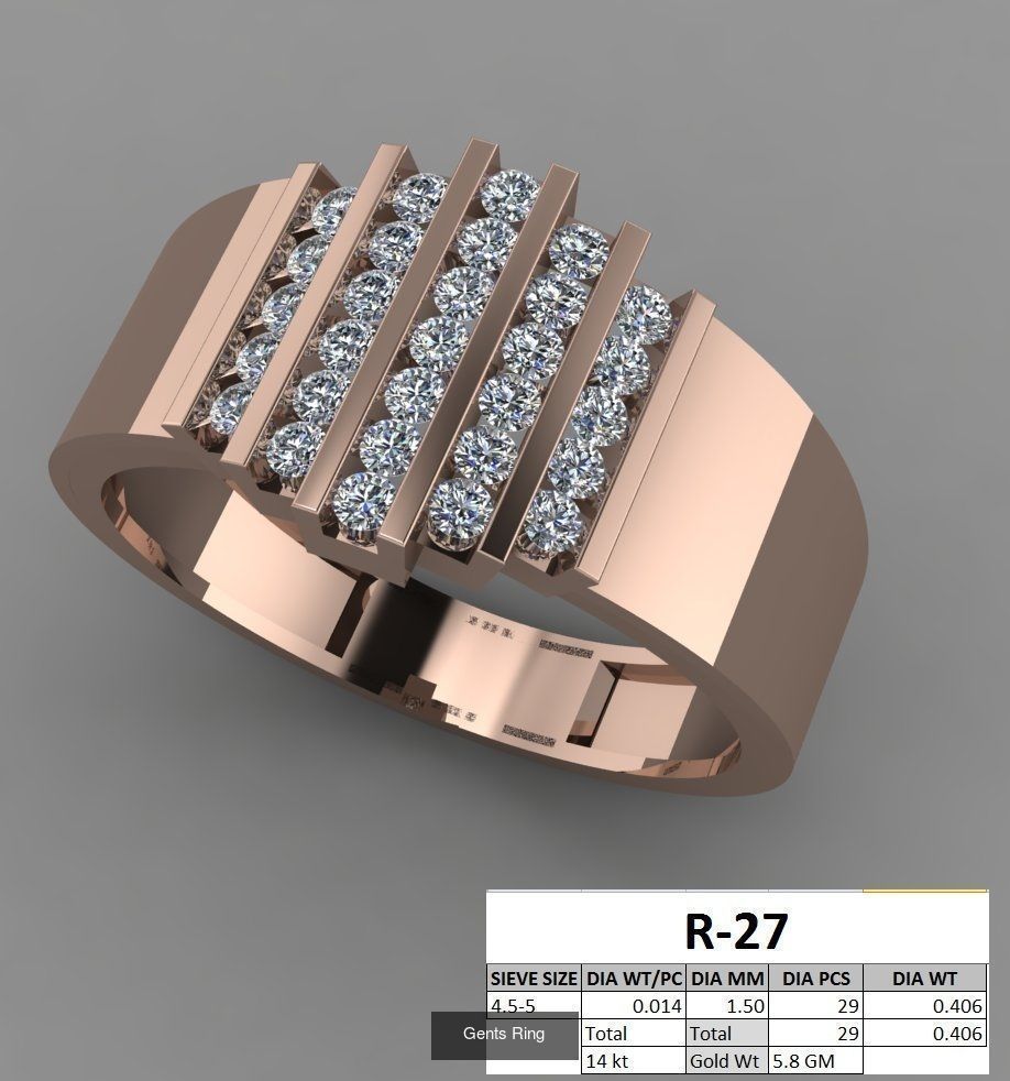 107 Gents Ring 3D Model Collection_32