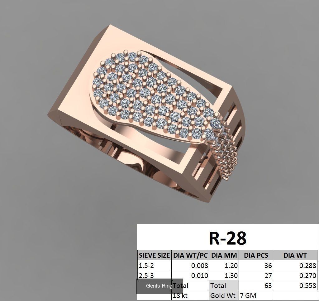 107 Gents Ring 3D Model Collection_33