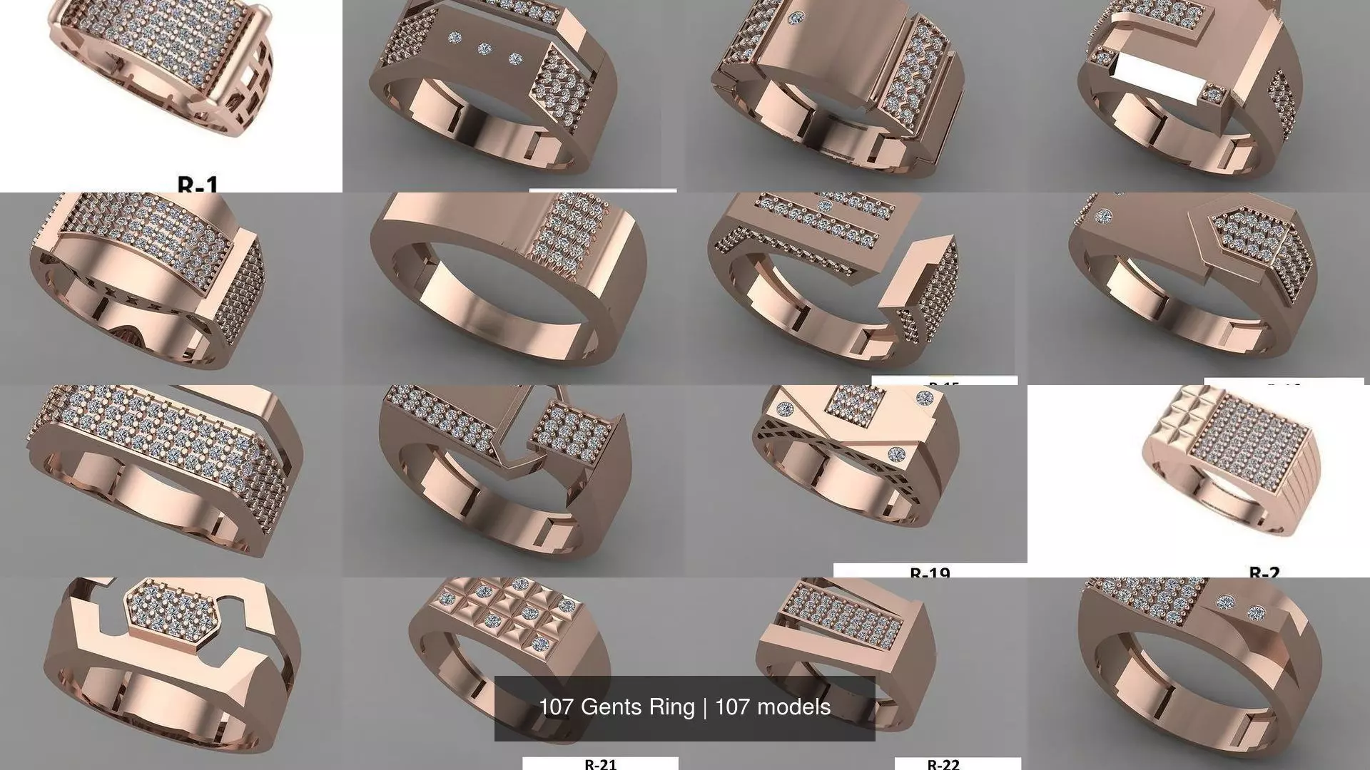 107 Gents Ring 3D Model Collection_0