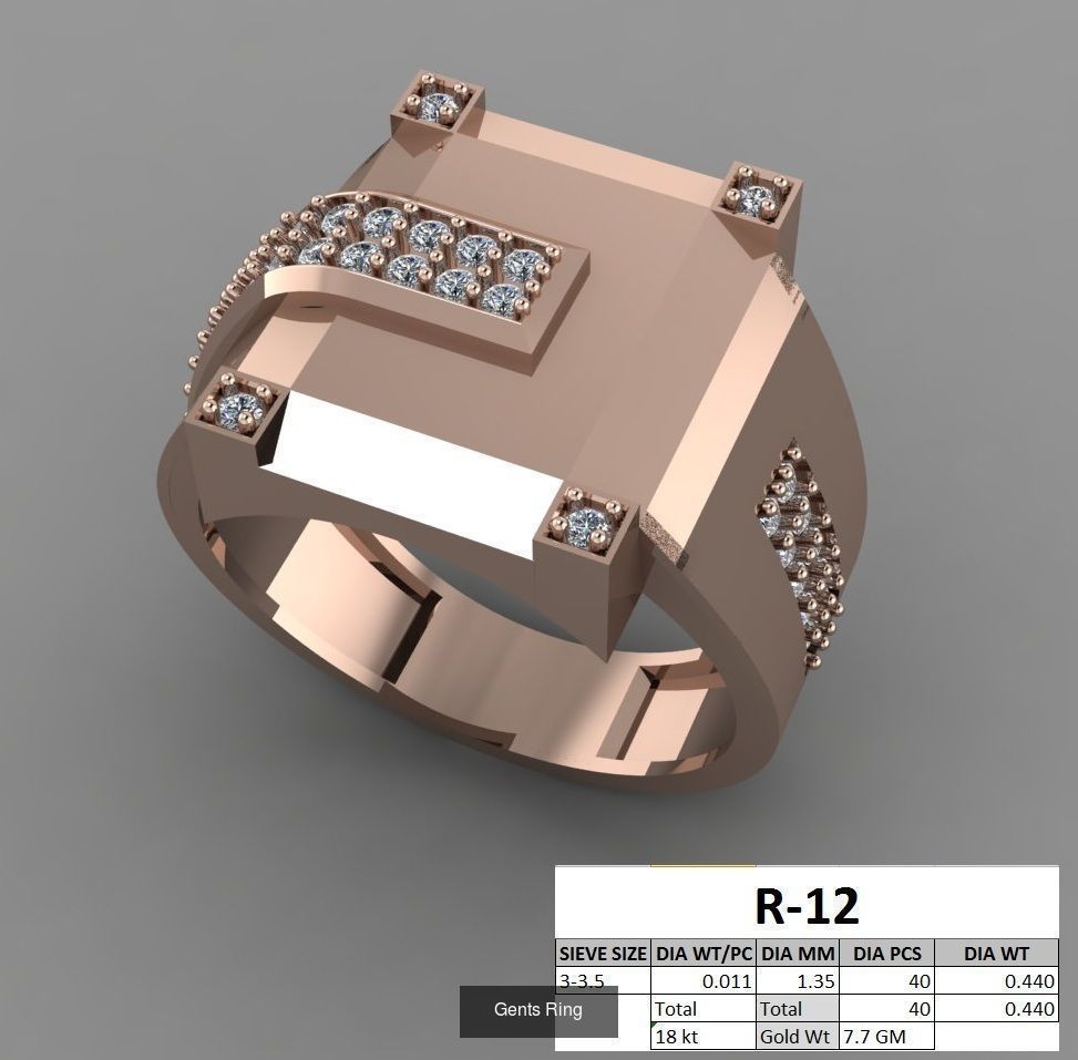 107 Gents Ring 3D Model Collection_16