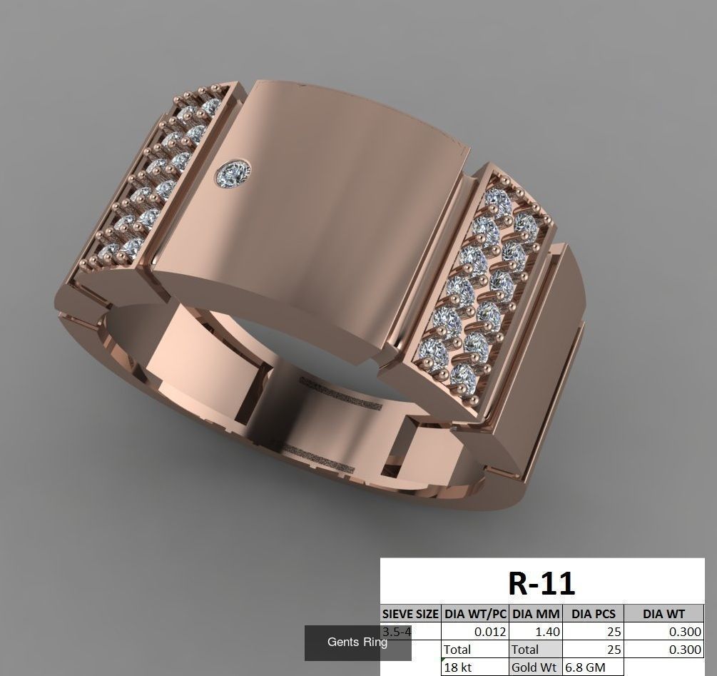 107 Gents Ring 3D Model Collection_15