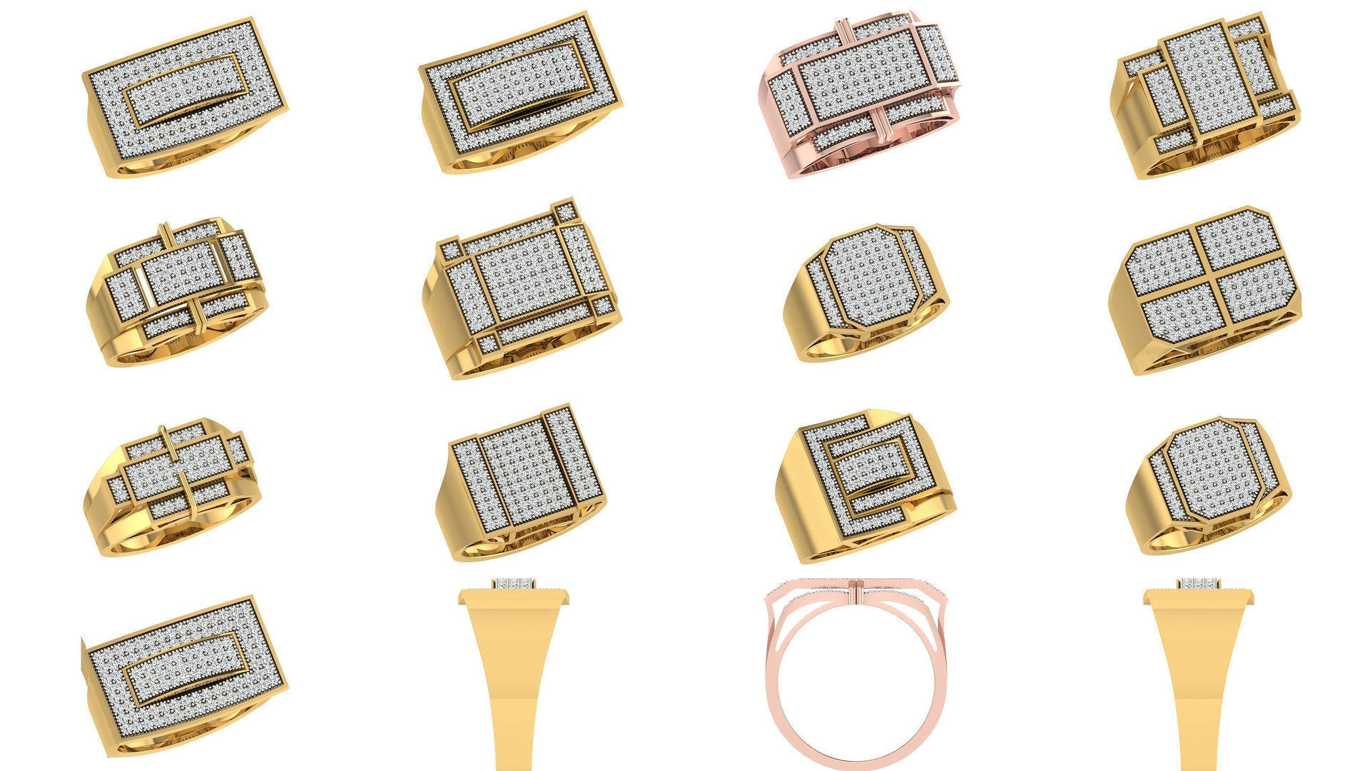 107 Gents Ring 3D Model Collection_11
