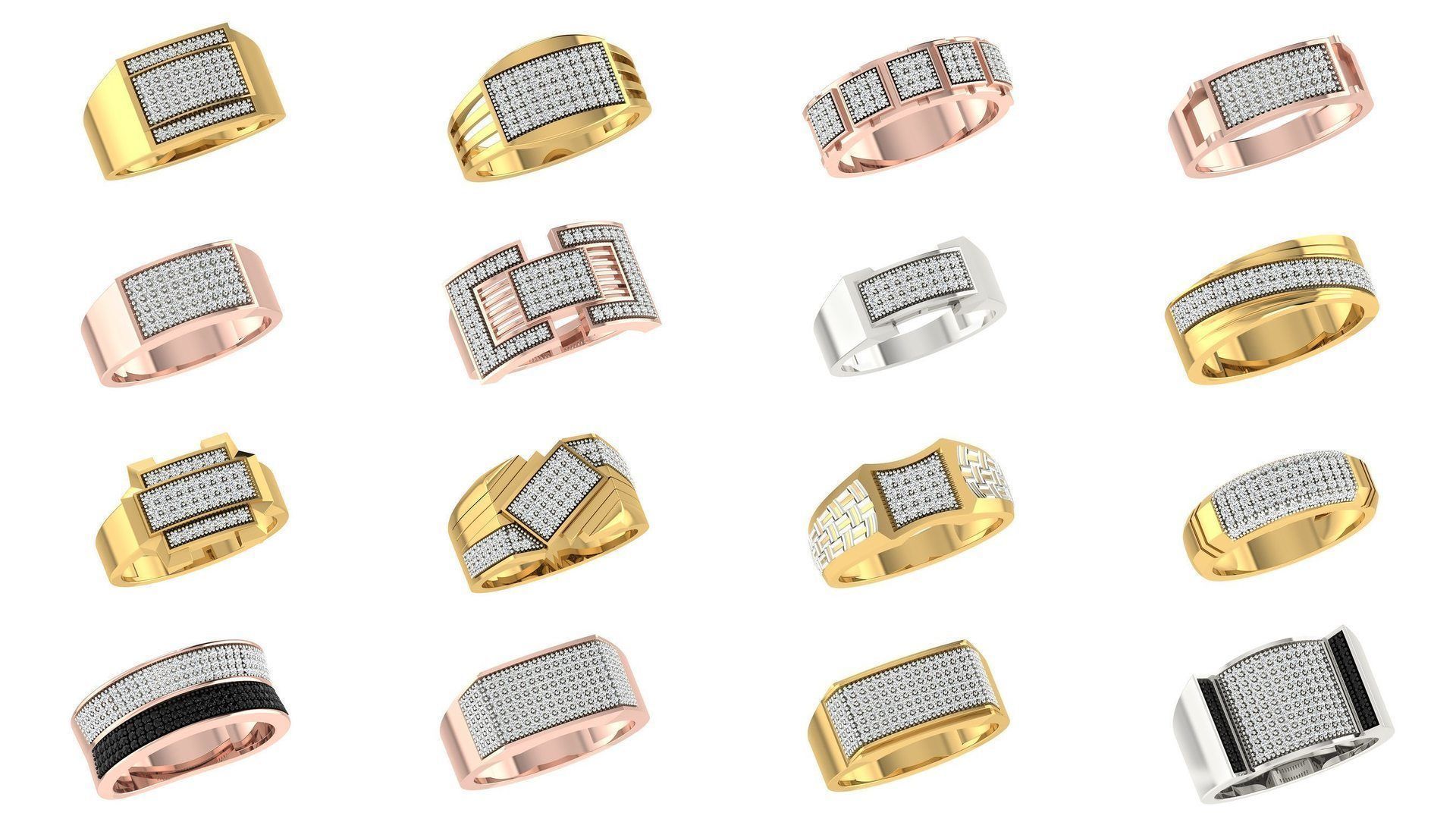 107 Gents Ring 3D Model Collection_7