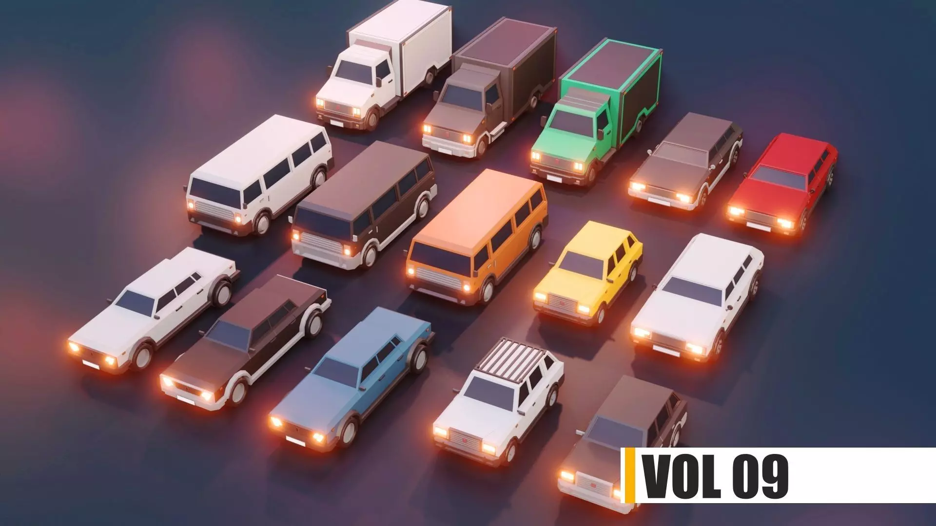 low poly cars vol 09 lowpoly Low-poly 3D model_0
