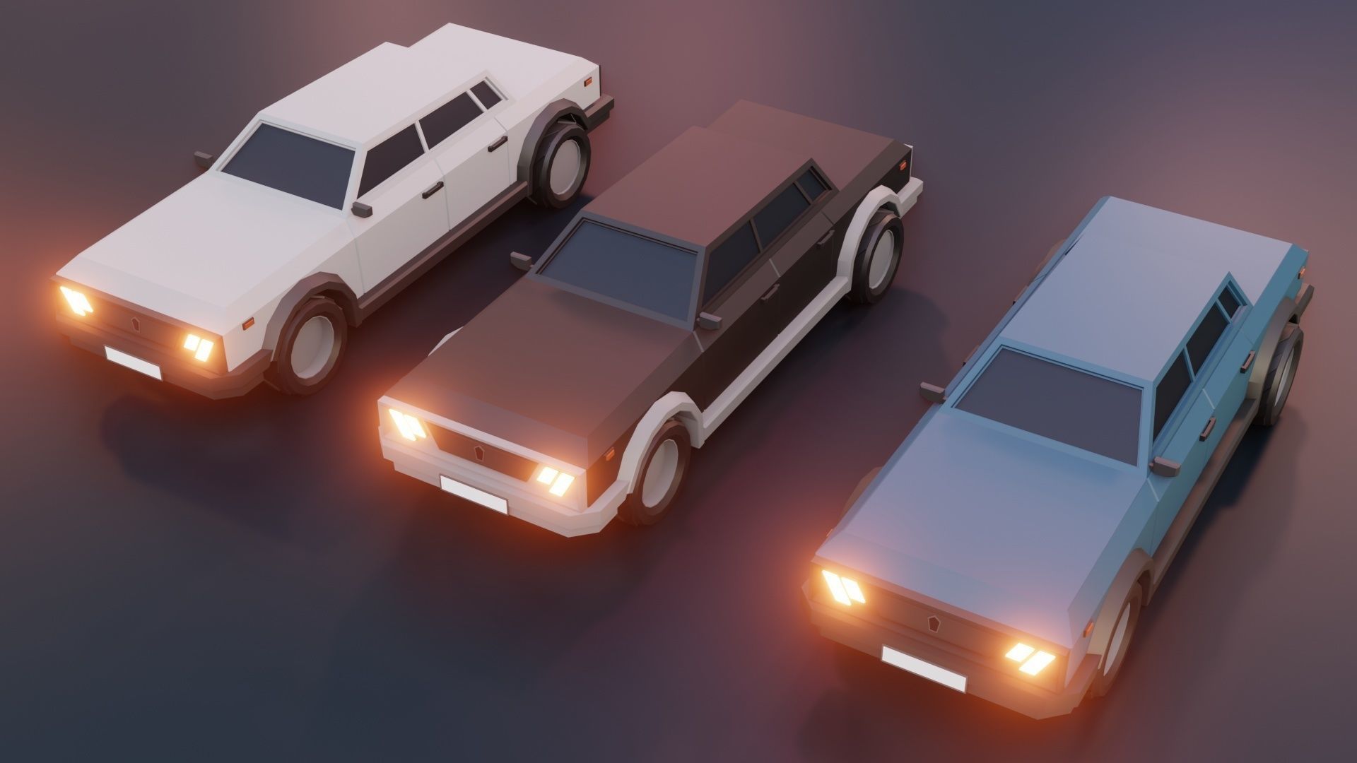 low poly cars vol 09 lowpoly Low-poly 3D model_2