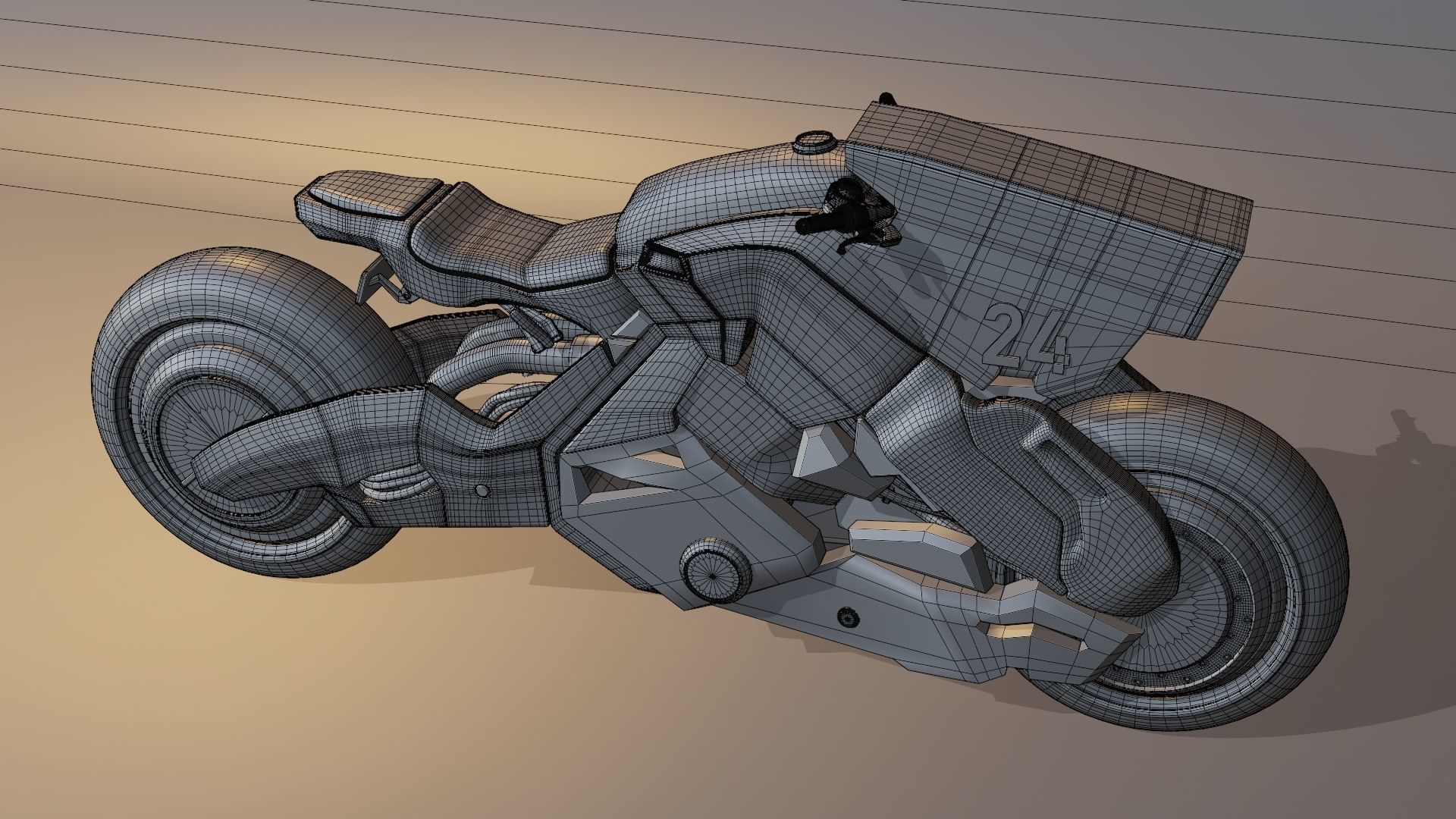 Sci-Fi concept Bike 3D model_36