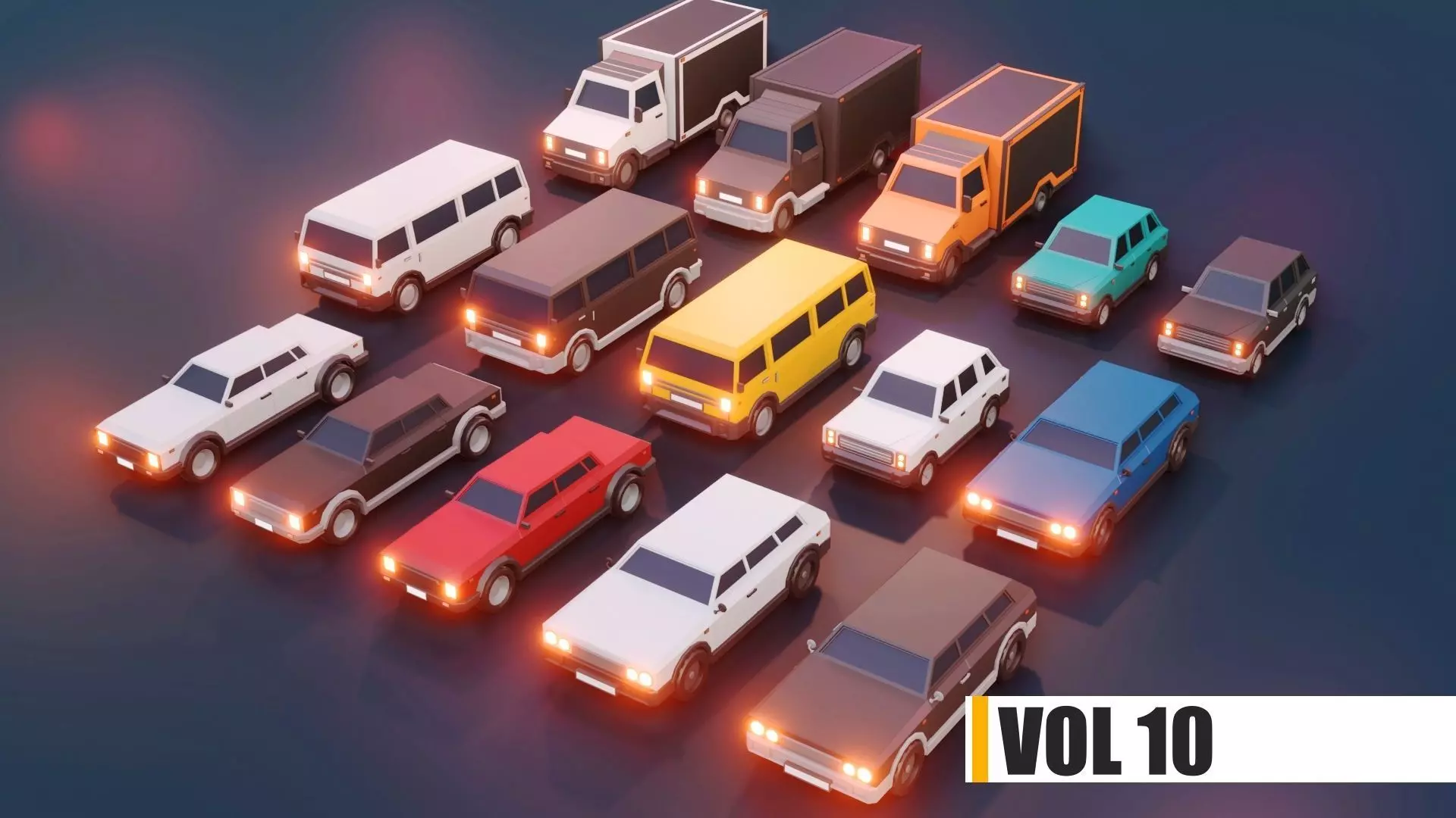 low poly cars vol 10 lowpoly Low-poly 3D model_0