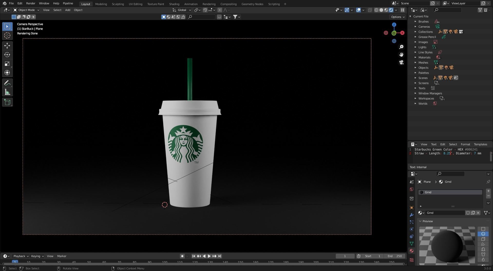 Starbucks Coffee Cup 3D model_10