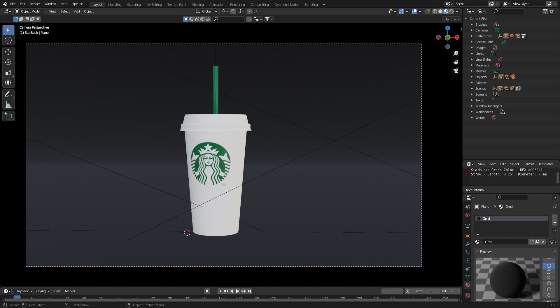 Starbucks Coffee Cup 3D model_9