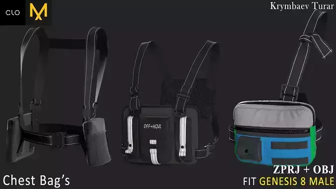 Chest Bags Marvelous Designer project 