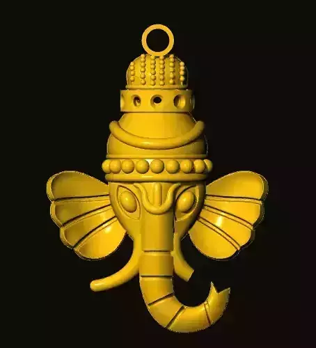 ganesh elephant with golden head